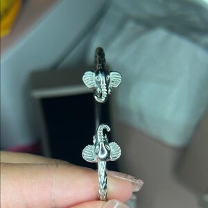 Silver Elephant Bangle